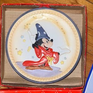 Disney Magical Sorcerer Mickey Plate with Red and Blue